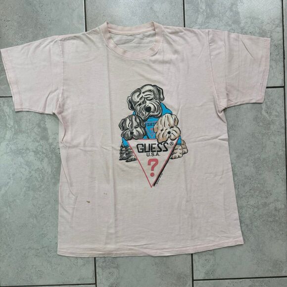 Vintage 1987 GUESS By Georges Marciano T-shirt Size L - Picture 1 of 9